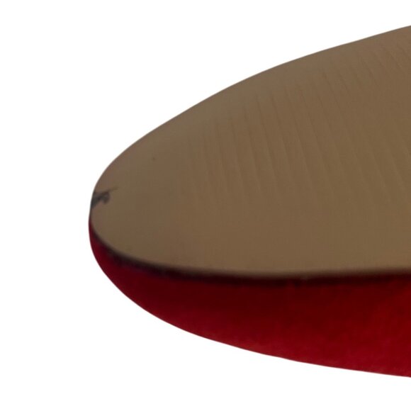 Svdsphde Pumps Shoes Womens 6.5 Red Suede New Kitten Heel - Picture 7 of 10